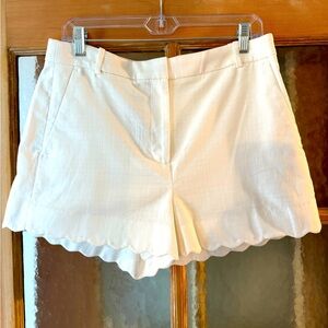 New JCrew Scalloped Edge White Shorts